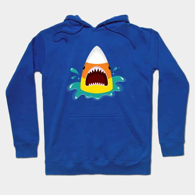 Halloween Candy Corn Shark Hoodie by cottoncanvas